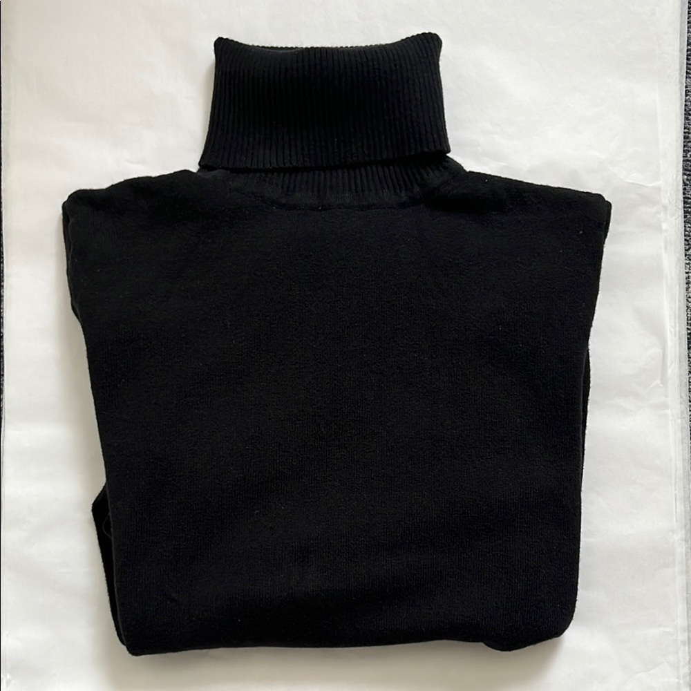 L.L. Bean Black Foldover Turtleneck Sweater - Size S